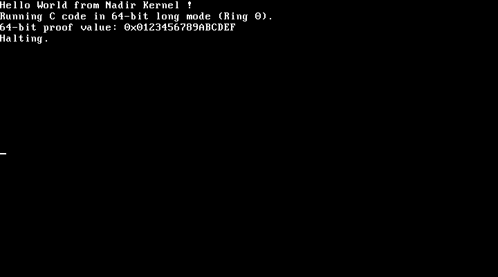 Nadir booting in QEMU